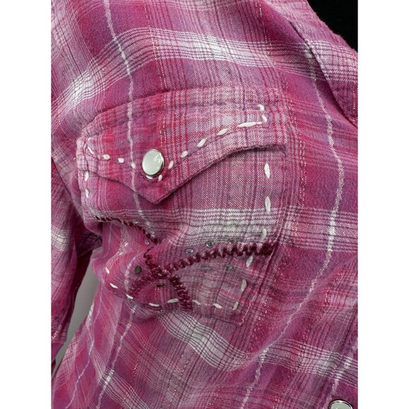 Panhandle Slim Womens Pink Purple XL Button Up Western‎ Shirt Striped XL - Picture 5 of 9